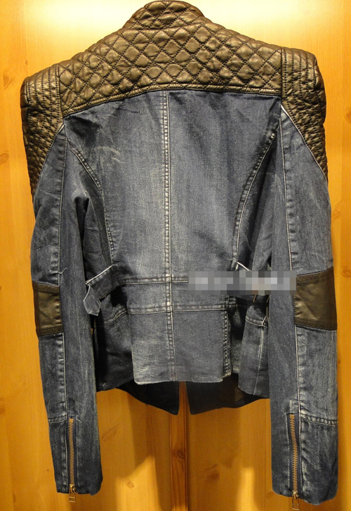Woman Quilting Denim Short Jacket on Luulla
